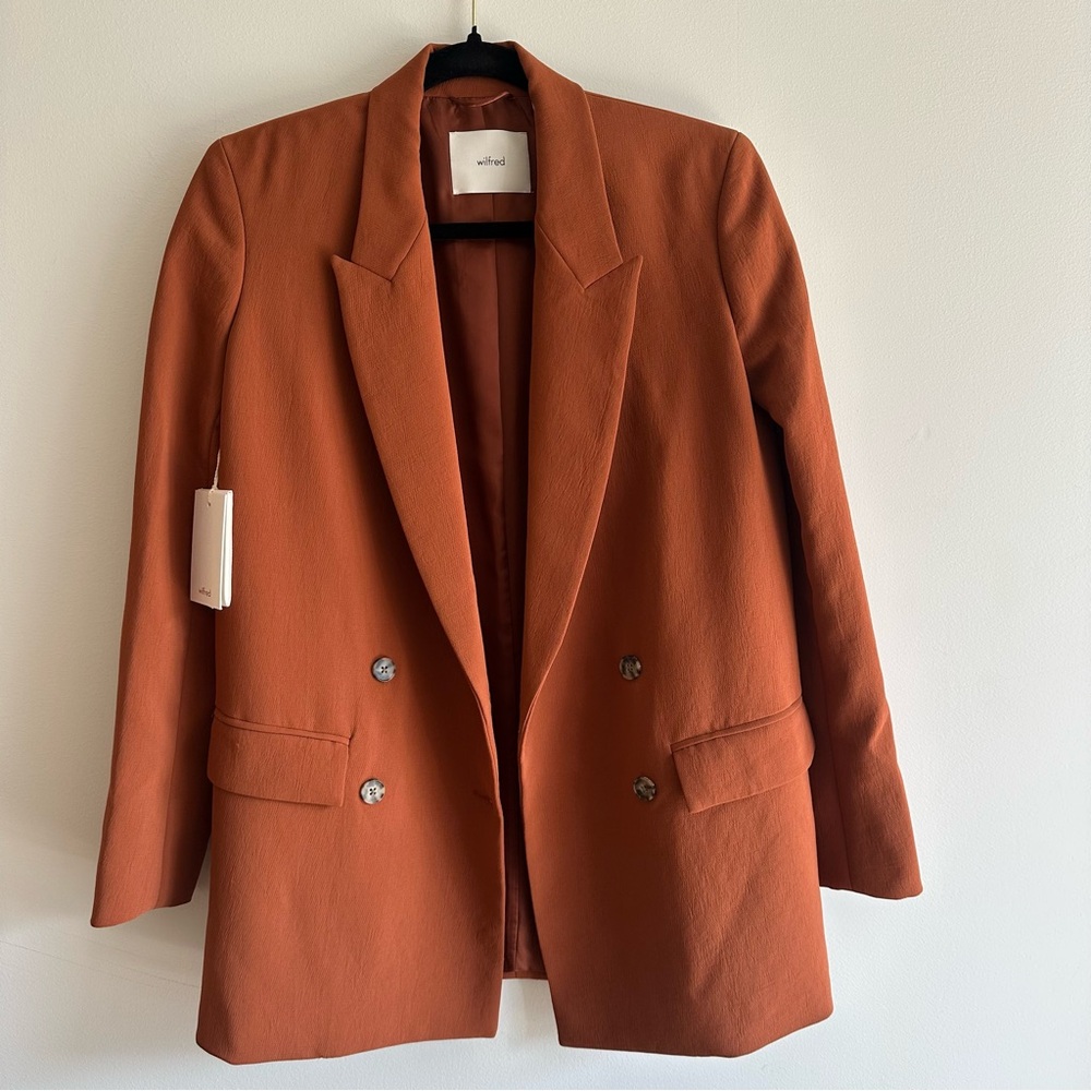 Aritzia Wilfred Burnt orange Blazer Structured Suit Jacket